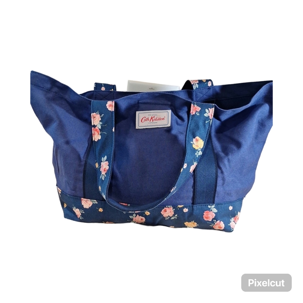 Cath Kidston London Blue Small Tote floral Trim